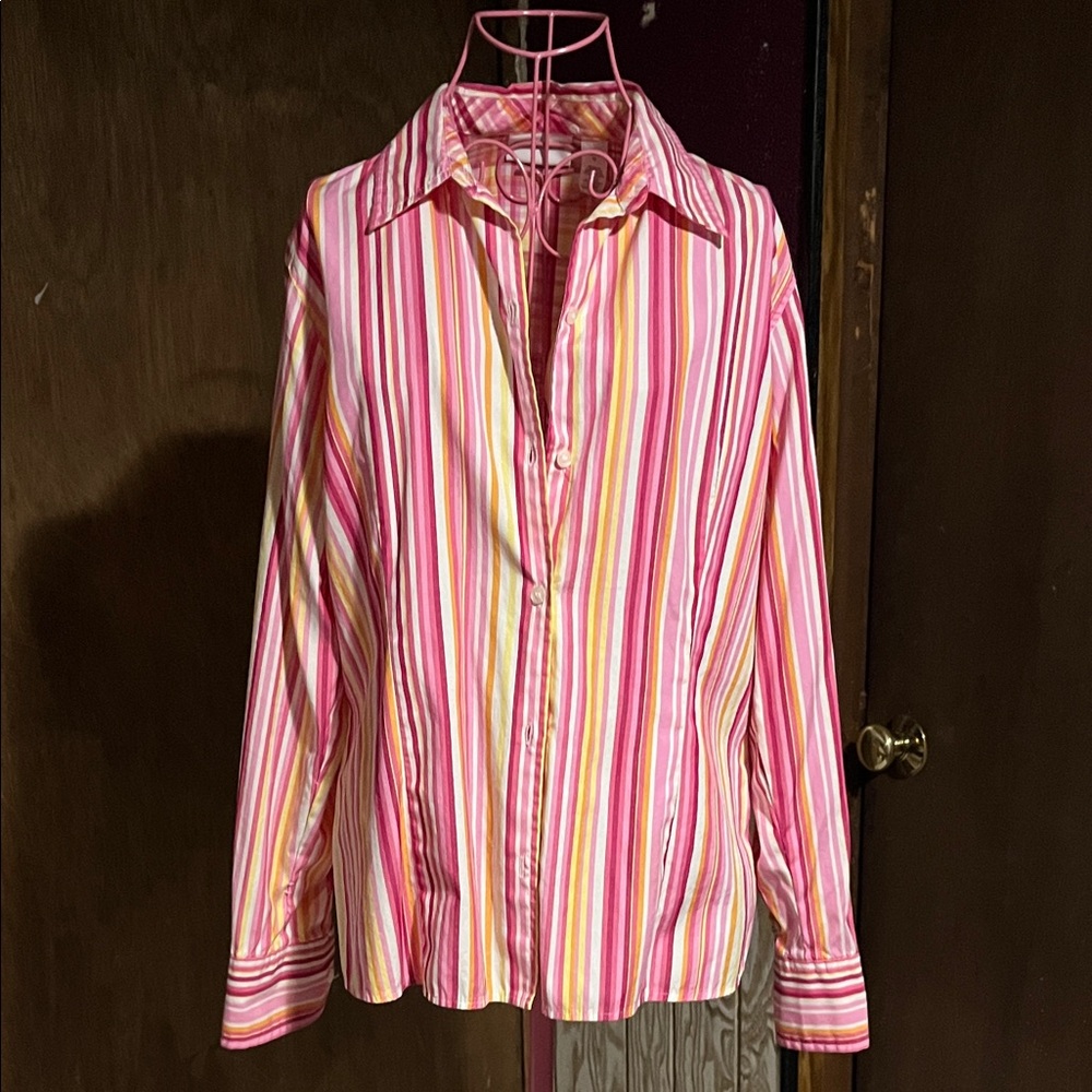 Liz Claiborne Pink Striped Blouse